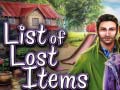                                                                       List of Lost Items ﻞﯿﮭﮐ