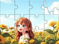                                                                       Jigsaw Puzzle: Sunflower Girl ﻞﯿﮭﮐ