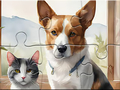                                                                       Jigsaw Puzzle: Oil Painting Dog And Cat ﻞﯿﮭﮐ