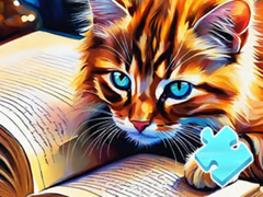                                                                       Jigsaw Puzzle: Cat Reading ﻞﯿﮭﮐ