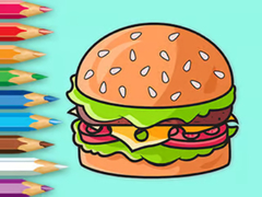                                                                       Coloring Book: Delicious Hamburger ﻞﯿﮭﮐ