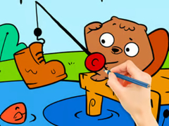                                                                       Coloring Book: Fishing Squirrel ﻞﯿﮭﮐ