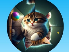                                                                       Round Jigsaw Puzzle Collect Pictures with Cute Kittens ﻞﯿﮭﮐ