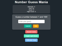                                                                       Number Guess Mania ﻞﯿﮭﮐ