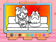                                                                      Coloring Book: Toca Life With Pusheen ﻞﯿﮭﮐ