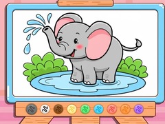                                                                       Coloring Book: Cute Baby Elephant ﻞﯿﮭﮐ